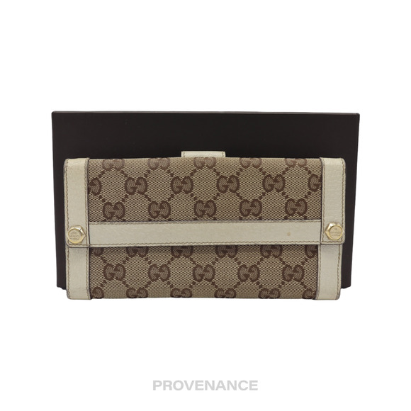 🔴 Gucci GG Canvas Long Wallet - White - Picture 1 of 9